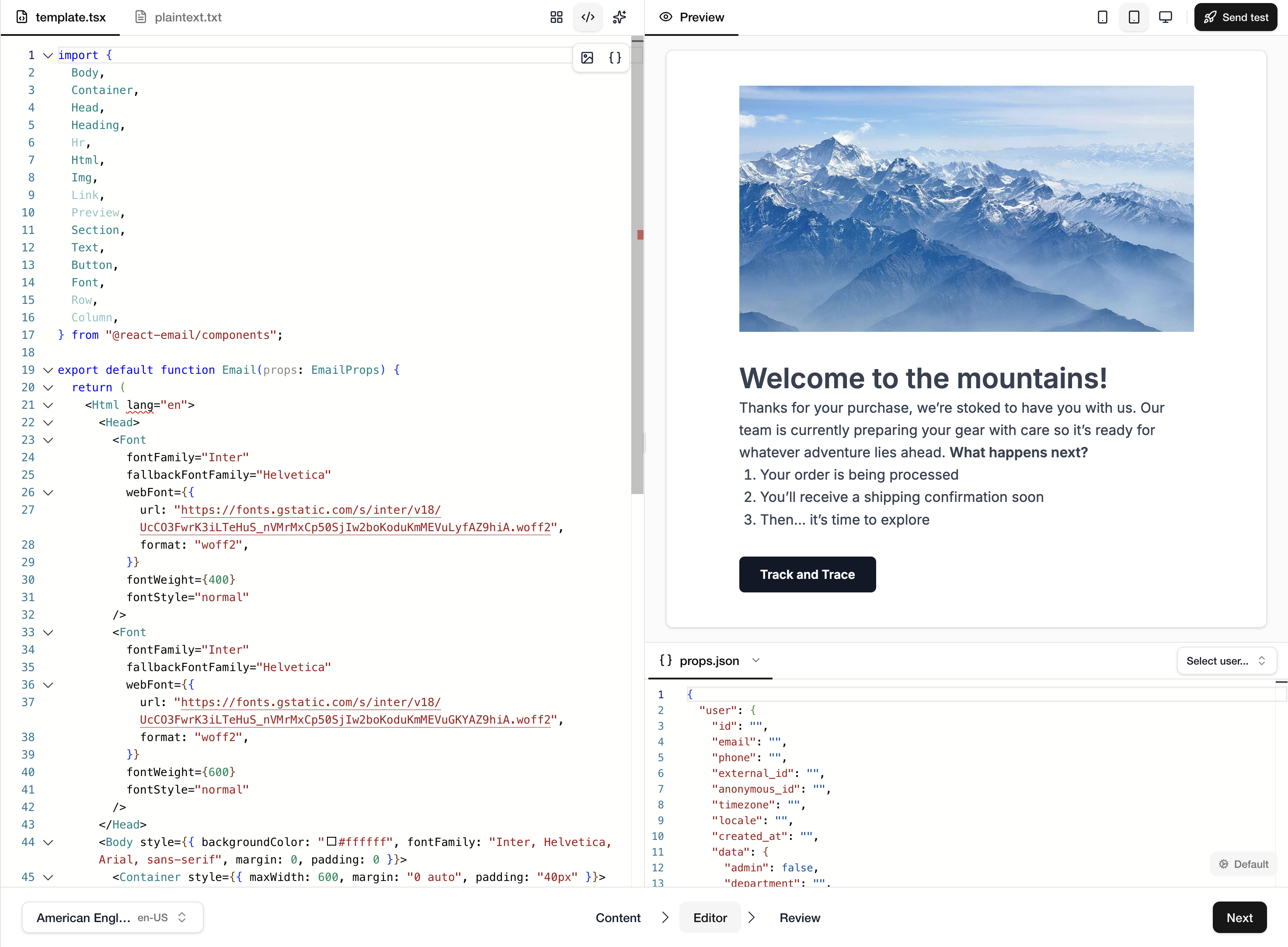 Email Code Editor