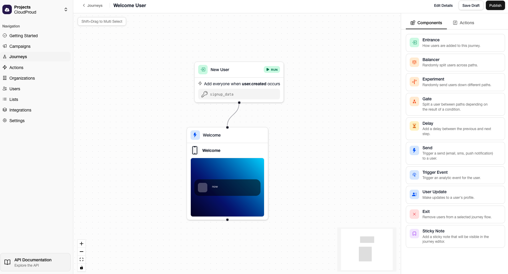 Journey Welcome Example